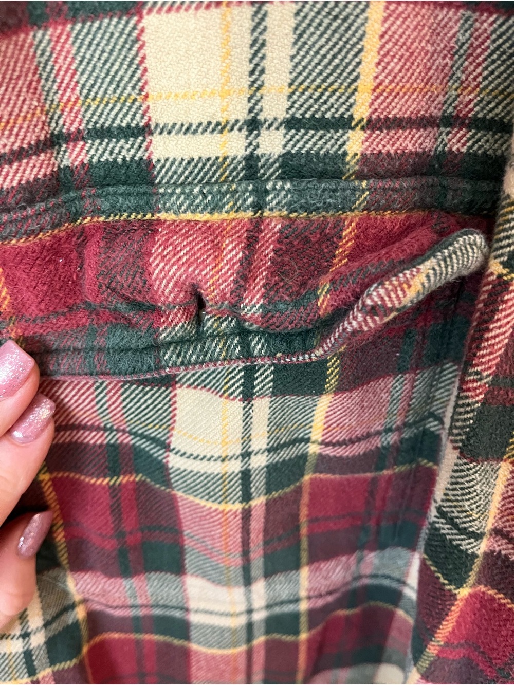 Woolrich 6265 Men’s L Red Green Plaid Flannel Shirt 100% Cotton Outdoor Hiking - Picture 5 of 10